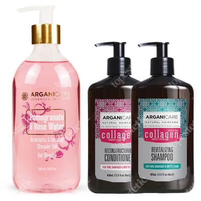 Arganicare Revitalizing Set ZESTAW Szampon 400 ml + Odżywka 400 ml + Żel pod prysznic 500 ml