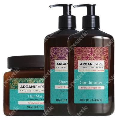 Arganicare She Butter Complete ZESTAW Szampon 400 ml + Odżywka 400 ml + Maska 500 ml