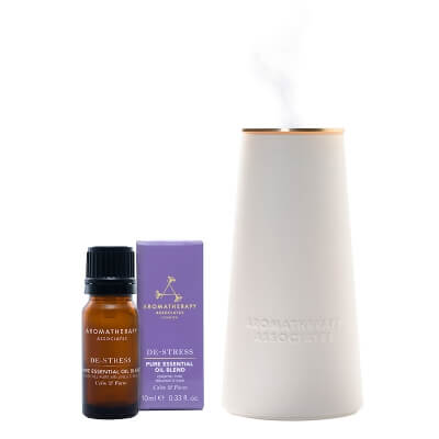 Aromatherapy Associates Deep Relax ZESTAW Przenośny dyfuzor na olejki eteryczne 1 szt + Olejek z kadzidłowca 10 ml