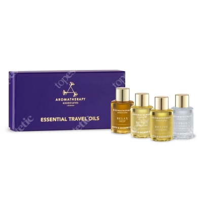 Aromatherapy Associates Essential Travel Oil ZESTAW podróżny olejków do kąpieli i pod prysznic 4 x 7,5 ml