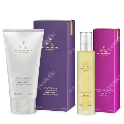 Aromatherapy Associates Inner Strength Set ZESTAW Wzmacniający olejek do ciała 100 ml + Odstresowujący żel na zmęczone mięśnie 150 ml