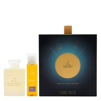 Aromatherapy Associates Muscle Ease Heroes ZESTAW Odprężający mięśnie olejek do kąpieli 55 ml + Olejek pod prysznic rozluźniający mięśnie 50 ml