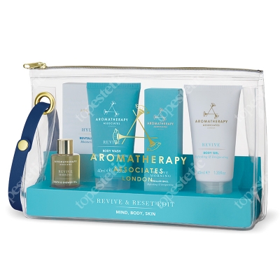 Aromatherapy Associates Revive & Reset Edit ZESTAW żel pod prysznic 40 ml + olejek do kąpieli 9 ml + perfumy 10 ml + żel na cellulit 40 ml + olejek do ciała 3 ml