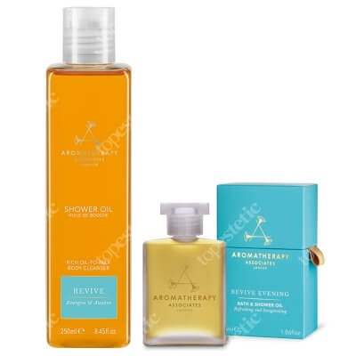 Aromatherapy Associates Revive Set ZESTAW Pobudzający olejek pod prysznic 250 ml + Wieczorny pobudzający olejek do kąpieli 55 ml