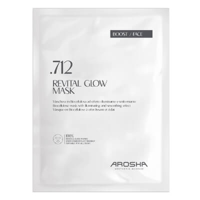 Arosha .712 Revital Glow Mask Rozświetlająco-wygładzająca maska biocelulozowa 1 szt