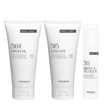 Arosha Modelowanie 24H ZESTAW Żel napinający na biust i dekolt 100 ml + Intensywnie wyszczuplający krem 200 ml + Nocna kuracja wyszczuplająca 200 ml