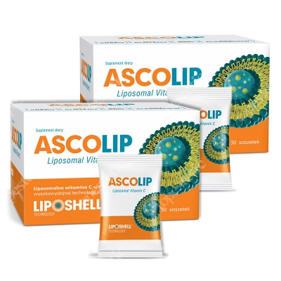 Ascolip Ascolip Dwupak - Liposomal Vitamin C 1000 mg ZESTAW Wysokowydajna liposomalna witamina C 2 x 30 x 5 g