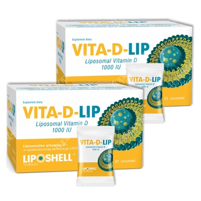 Ascolip Dwupak Vita-D-LIP 1000 IU ZESTAW Liposomalna witamina D 2 x 30 saszetek