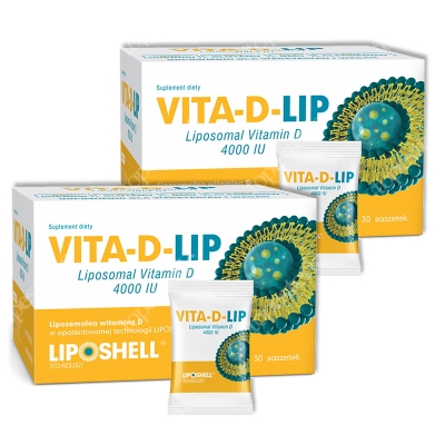 Ascolip Dwupak Vita-D-LIP 4000 ZESTAW Liposomalna witamina D 2 x 30 saszetek