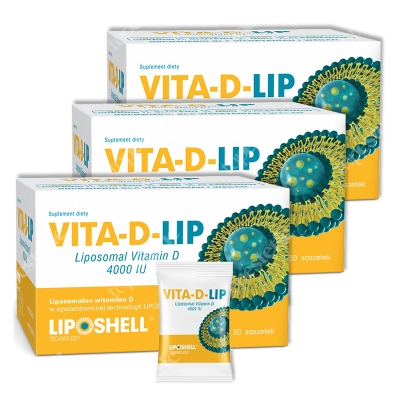 Ascolip Trójpak Vita-D-LIP 4000 IU ZESTAW Liposomalna witamina D 3 x 30 saszetek