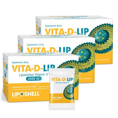 Ascolip Vita-D-LIP 2000 IU x 3 ZESTAW Liposomalna witamina D 30 saszetek x 3