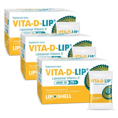 Ascolip Vita-D-LIP 4000 IU 75+ x 3 ZESTAW Liposomalna witamina D 30 saszetek x 3