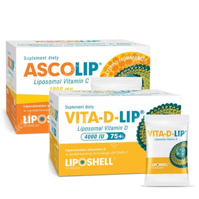 Ascolip Vitamin C 1000 mg + Vita-D-LIP 4000 IU ZESTAW Liposomalna witamina C, 30x5 g + Liposomalna witamina D 30 saszetek