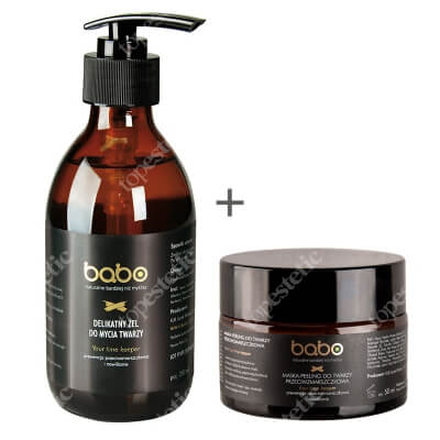 Babo Delikatny Żel do Mycia Twarzy + Maska-Peeling do Twarzy przeciwzmarszczkowa ZESTAW Prewencja przeciwzmarszczkowa i nawilżanie 250 ml + Prewencja przeciwzmarszczkowa i nawilżanie 50 ml