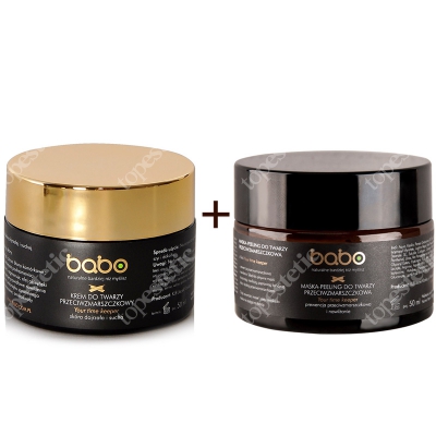 Babo Zestaw Świąteczny 2019 ZESTAW Krem przeciwzmarszczkowy do twarzy 50 ml + Maska - Peeling 50 ml