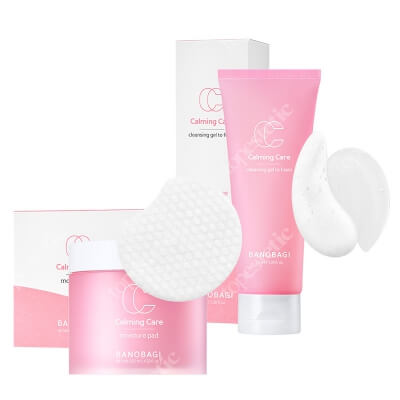 Banobagi Calming Care Cleansing Set ZESTAW Łagodzące płatki nawilżające 60 szt. + Łagodzący żel oczyszczający 100 ml