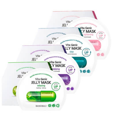 Banobagi Jelly Mask Mix 2 ZESTAW Nawilżenie 30 ml / 1 szt. + Odżywienie 30 ml / 1 szt. + Zwężenie porów 30 ml/1 szt. + Relaks 30 ml/1 szt.