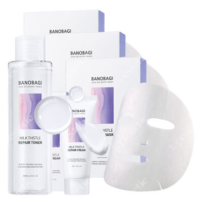 Banobagi Skin Calming Set ZESTAW Tonik kojący 200 ml + Krem naprawczy 50 ml + Maska kojąca x 3