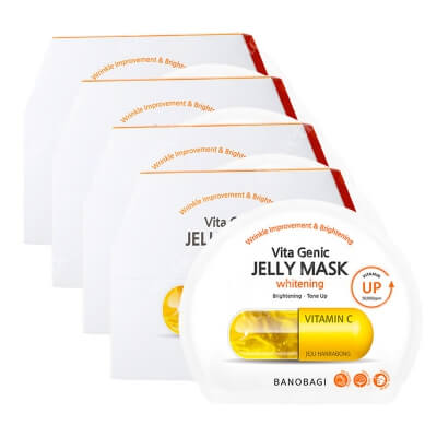 Banobagi Vita Genic Jelly Mask Whitening x 4 ZESTAW Maseczka w płachcie - rozjaśnienie 30 ml / 1 szt. x 4