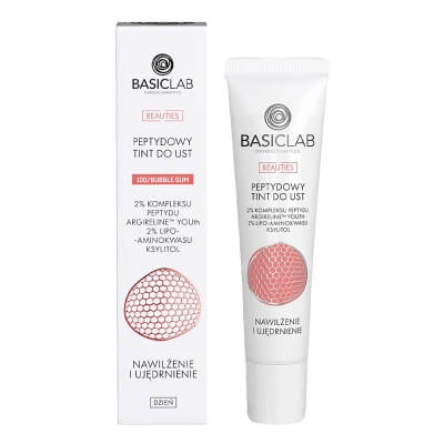 BasicLab Nawilżenie i Ujędrnienie Peptydowy tint do ust (kolor 100/bubble gum) 15 ml