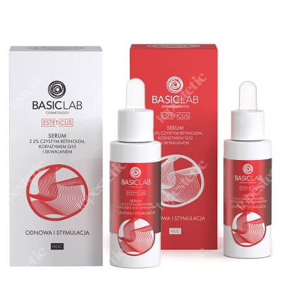 BasicLab Odnowa i Stymulacja 0,5 % + 2% ZESTAW Serum z czystym retinolem 0,5%, 30 ml + Serum z czystym retinolem 2%, 30 ml