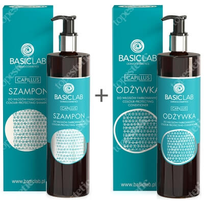BasicLab Pielęgnacja Włosów Farbowanych ZESTAW Szampon do włosów farbowanych 300 ml + Odżywka do włosów farbowanych 300 ml