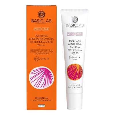 BasicLab Prewencja i Antyoksydacja Tonująca mineralna emulsja ochrona SPF 50 PA ++++ 40 ml