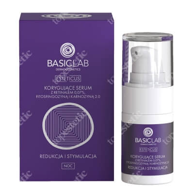 BasicLab Redukcja i Stymulacja Korygujące serum z retinalem 0,07%, fitosfingozyną i karnozyną 15 ml