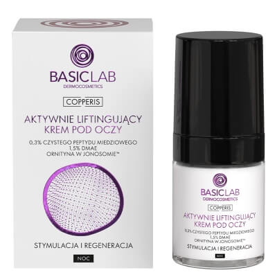 BasicLab Stymulacja i Regeneracja Aktywnie liftingujący krem na noc pod oczy 18 ml