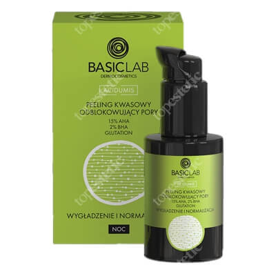 BasicLab Wygładzenie i Normalizacja Peeling kwasowy odblokowujący pory z 15% AHA i 2% BHA 30 ml