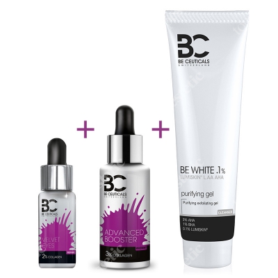 Be Ceuticals Anti Aging Set ZESTAW Kolagen i kwas hialuronowy 30 ml + Kolagen 15 ml + Peelingujący żel oczyszczający 150 ml