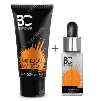 Be Ceuticals Perfect Eyes 5% L Ascorbic Acid + Mineral UV 100 SPF 50+ ZESTAW Idealne spojrzenie - Kwas Askorbinowy + Witamina E 15 ml + Krem mineralny z ochroną 100 ml