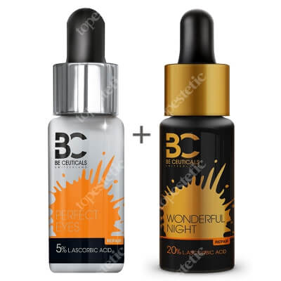 Be Ceuticals Perfect Eyes 5% L Ascorbic Acid + Wonderful Night 20% L Ascorbic Acid ZESTAW Idealne spojrzenie - Kwas Askorbinowy + Witamina E 15 ml + Wspaniała noc - Kwas askorbinowy 15 ml