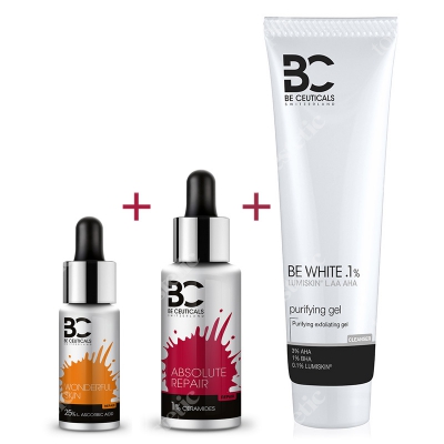 Be Ceuticals Regeneracja Zimowa 2019 ZESTAW Całkowita odbudowa 30 ml + Cudowna skóra 15 ml + Peelingujący żel oczyszczający 150 ml