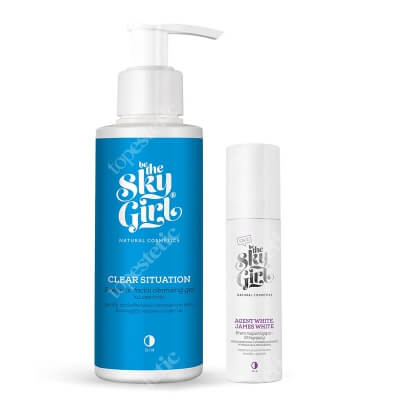 Be The Sky Girl Clear Agent White ZESTAW Prebiotyczny żel do mycia twarzy 150 ml + Krem rozjaśniająco-liftingujący 50 ml