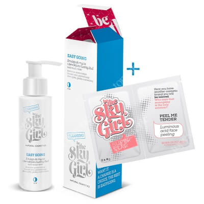 Be The Sky Girl Oczyszczanie ZESTAW Emulsja do mycia i demakijażu twarzy 2 w 1, 100 ml + Rozświetlający peeling kwasowy do twarzy 2x4 g