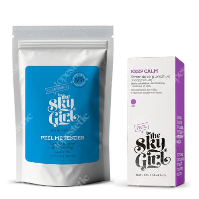 Be The Sky Girl Peel and Keep Calm ZESTAW Rozświetlający peeling kwasowy do twarzy 60 g + Serum do cery wrażliwej i naczyniowej 30 ml