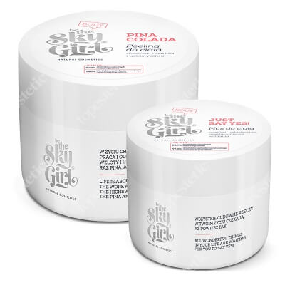 Be The Sky Girl Pina Colada + Just Say Yes ZESTAW Cukrowy peeling do ciała 220 g + Mus do ciała 100 ml