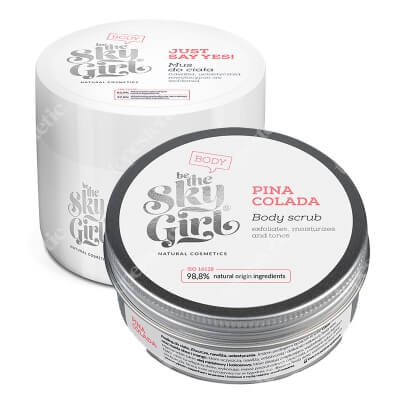 Be The Sky Girl Pina Colada + Just Say Yes ZESTAW Cukrowy peeling do ciała 220 g + Mus do ciała 200 ml