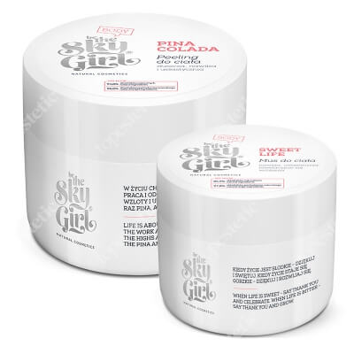 Be The Sky Girl Pina Colada + Sweet Life Body Mousse ZESTAW Cukrowy peeling do ciała 220 g + Mus do ciała 100 ml