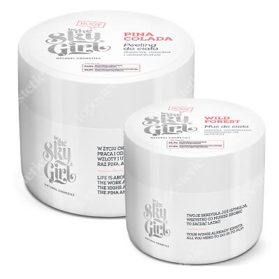 Be The Sky Girl Pina Colada + Wild Forest Body Mousse ZESTAW Cukrowy peeling do ciała 220 g + Mus do ciała 100 ml