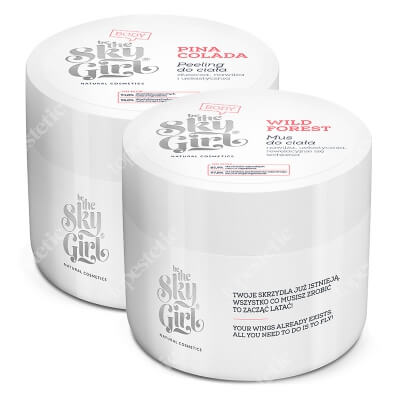 Be The Sky Girl Pina Colada + Wild Forest Body Mousse ZESTAW Cukrowy peeling do ciała 220 g + Mus do ciała 200 ml