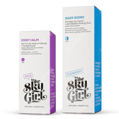 Be The Sky Girl Ukojenie i Nawilżenie ZESTAW Serum do cery wrażliwej i naczyniowej 30 ml + Emulsja do mycia i demakijażu twarzy 2 w 1, 100 ml