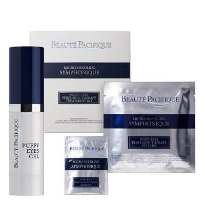 Beaute Pacifique Pielęgnacja Przeciwobrzękowa Skóry Wokół Oczu ZESTAW Przeciwobrzękowy żel ujędrniający pod oczy 15 ml + Mikroigłowe płatki przeciwobrzękowe pod oczy 1 szt.