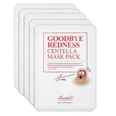 Benton Goodbye Redness Centella Mask Pack Maska łagodząca podrażnienia 5 szt.