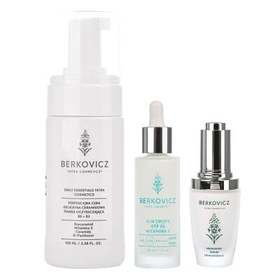 Berkovicz Daily Care ZESTAW Pianka oczyszczająca 100 ml + Serum odmładzające 30 ml + Serum ochronne SPF50 30 ml