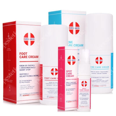 Beta Skin Acne Care Cream + Spot Care Cream + Foot Care Cream ZESTAW Krem do skóry trądzikowej 75 ml + Krem punktowy na podrażnienia 15 ml + Krem do stóp 75 ml