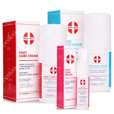 Beta Skin Acne Care Cream + Spot Care Cream + Foot Care Cream ZESTAW Krem do skóry trądzikowej 75 ml + Krem punktowy na podrażnienia 15 ml + Krem do stóp 75 ml