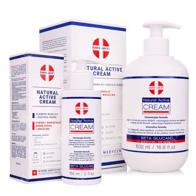 Beta Skin Natural Active Cream Set ZESTAW Krem łagodzący przebieg chorób skórnych 500 ml + Krem łagodzący przebieg chorób skórnych 150 ml