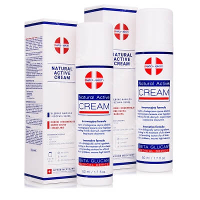 Beta Skin Natural Active Cream x 2 ZESTAW Krem łagodzący przebieg chorób skórnych 50 ml x 2